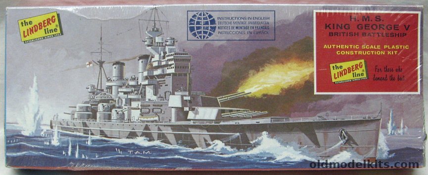 Lindberg 1/750 HMS King George V Battleship, 783 plastic model kit